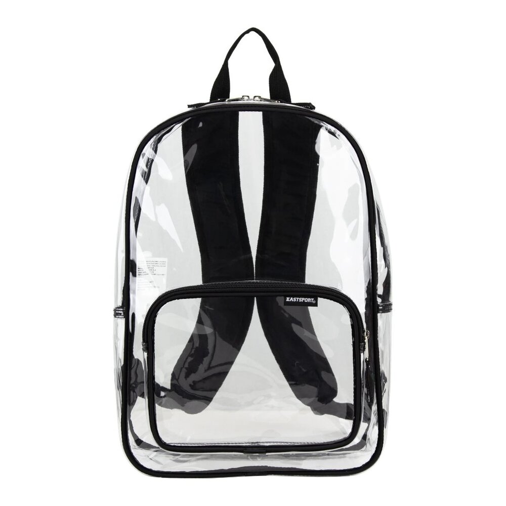 Eastsport Clear Backpack With Zipper Pouch Set - Multiple Colors, Pack of 4, New - Picture 8 of 16